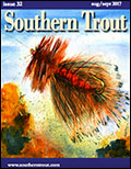 Southern Trout magazine cover with Fly illustration